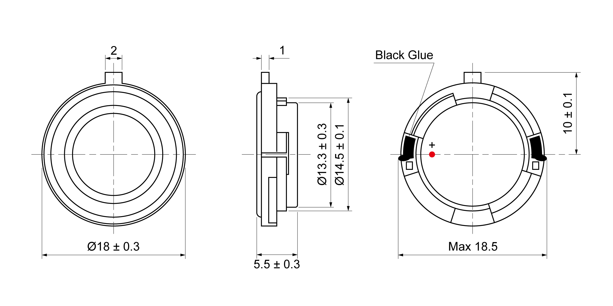 OSR18R-5.5B1.0W8A Mechanical Drawing